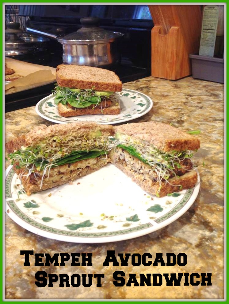Tempeh Avocado Sprout Sandwich